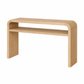 Table console en bois de chêne avec étagère 120x35x75 cm