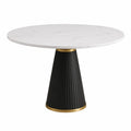 Table ronde en marbre et métal noir doré diamètre 120 cm