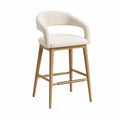 Tabouret de bar en bois et polyester Blanc