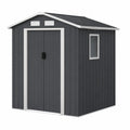 Abri en Métal Gris avec Fenêtre 213x130x173 cm