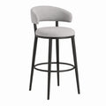 Tabouret de bar en métal et tissu gris