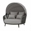 Canapé rond d'extérieur en aluminium et polyester gris