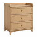 Commode en bois avec tiroirs en rotin 3 tiroirs beige