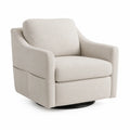 Fauteuil pivotant en tissu polyester beige