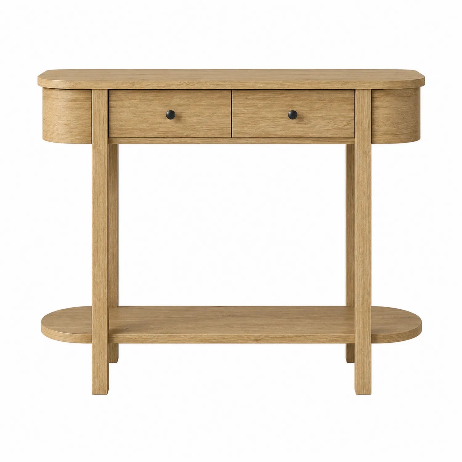 Console en bois avec 2 tiroirs en Chêne clair