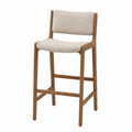 Tabouret en bois et tissu beige