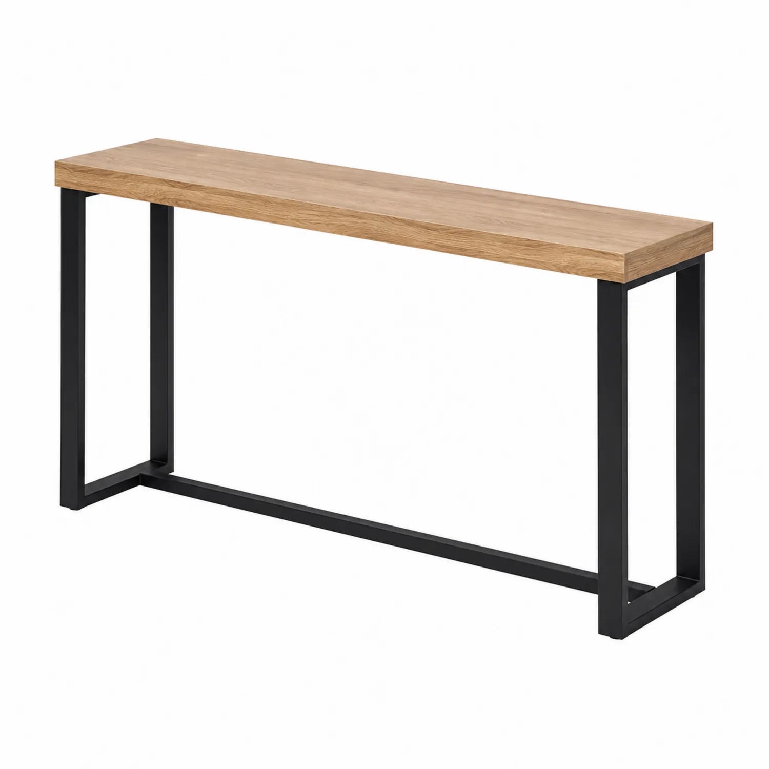 Table console en bois et métal noir 120x30x75 cm