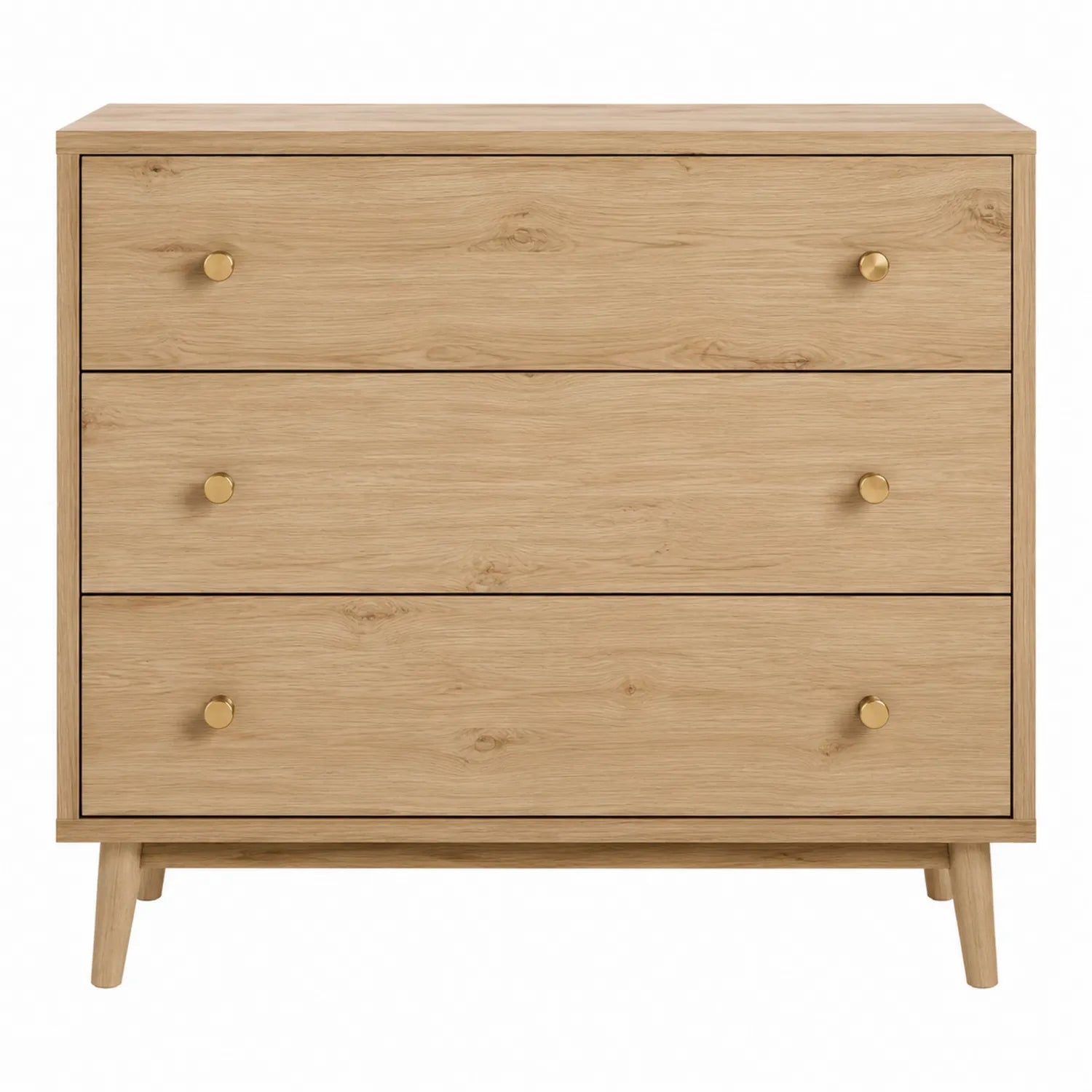 Commode en Chêne avec Trois Tiroirs