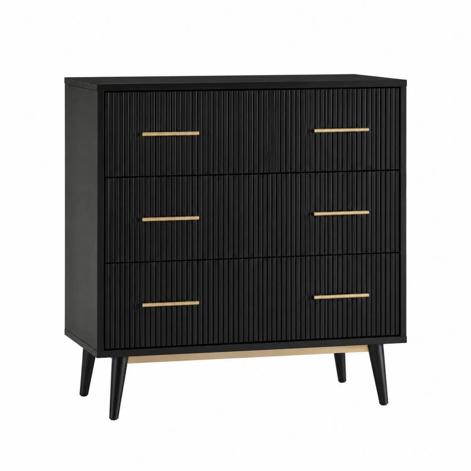 Commode en bois avec 3 tiroirs noire