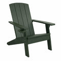 Chaise Adirondack en plastique recyclé Vert foncé avec porte-gobelet