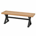 Banc en chêne avec cadre en métal noir 120x35x45 cm