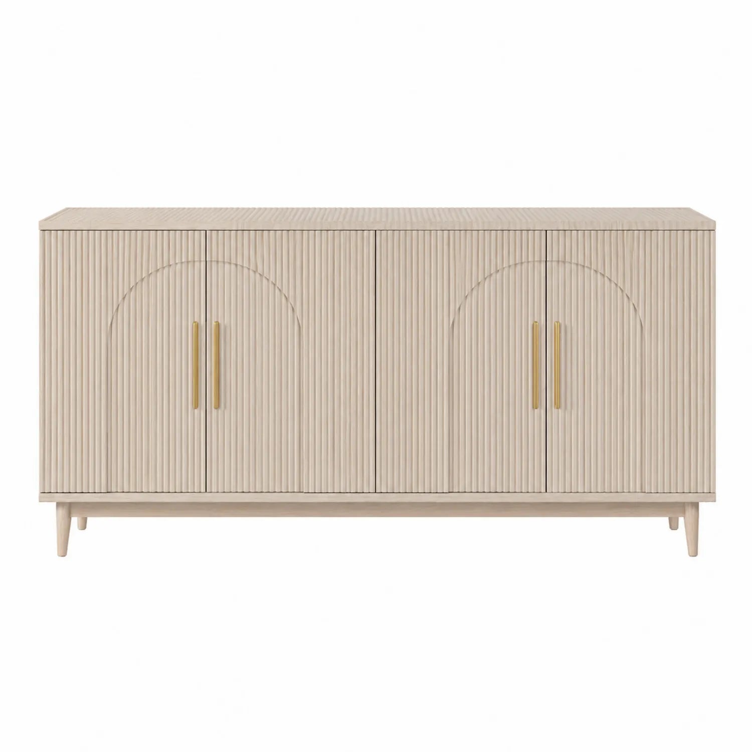 Buffet en bois à quatre portes beige