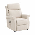 Fauteuil inclinable en bois et tissu beige