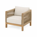 Fauteuil en bois d'acacia avec corde beige