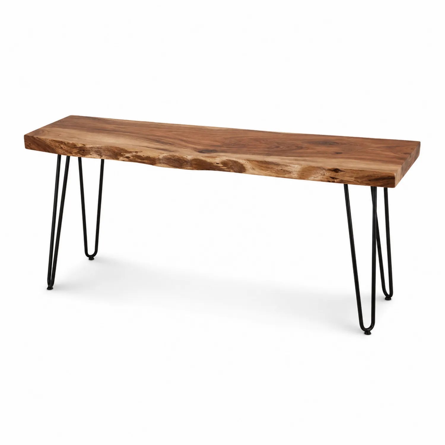 Banc bois avec pieds métalliques 120 cm