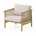Fauteuil d'extérieur en bois d'acacia et corde en polyester Beige