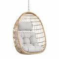 Chaise suspendue en rotin avec coussin gris