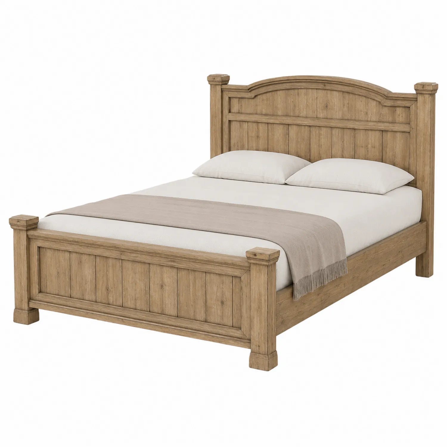 Lit en bois massif 200x160 cm Marron
